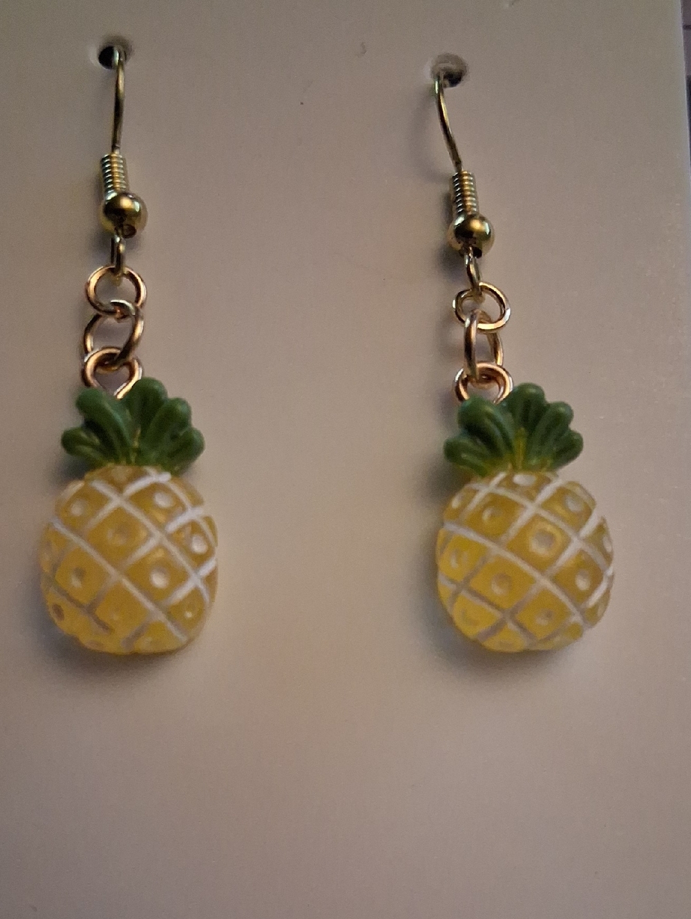 Pineapple Drop Dangle Earrings - Yellow & Green